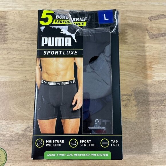 NEW Puma Men's L Sportluxe 5 Pack Boxer Briefs Multi color - Picture 1 of 5